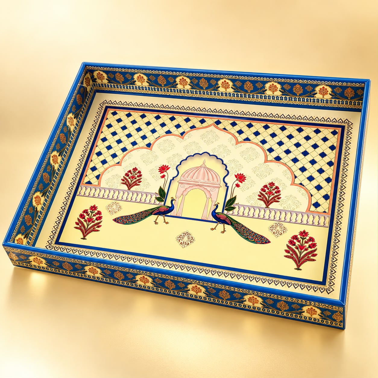 MUGHAL HAMPER TRAY 14x10x2 INCH