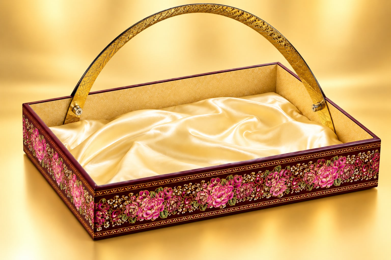 FESTIVE HAMPER TRAY 16x12x2.5 INCH MAROON