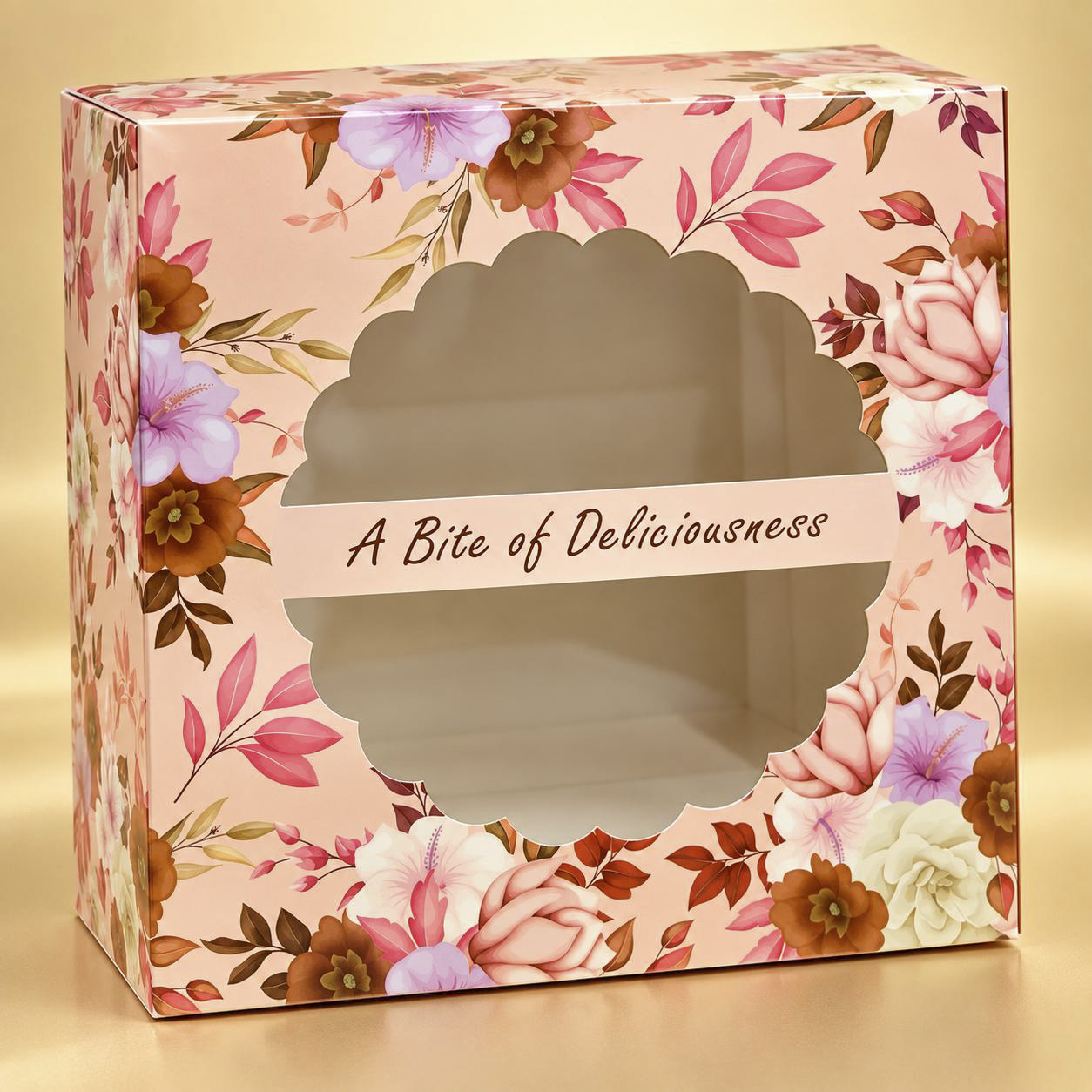 FLORAL PINK ITC CAKE BOX 8x8x5 INCH