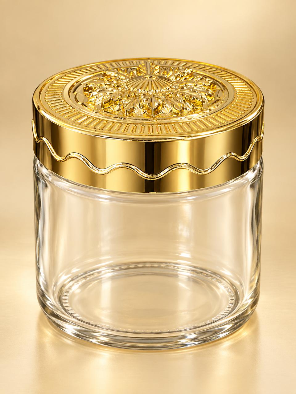 SALSA GLASS JAR 350 ML GOLD CAP