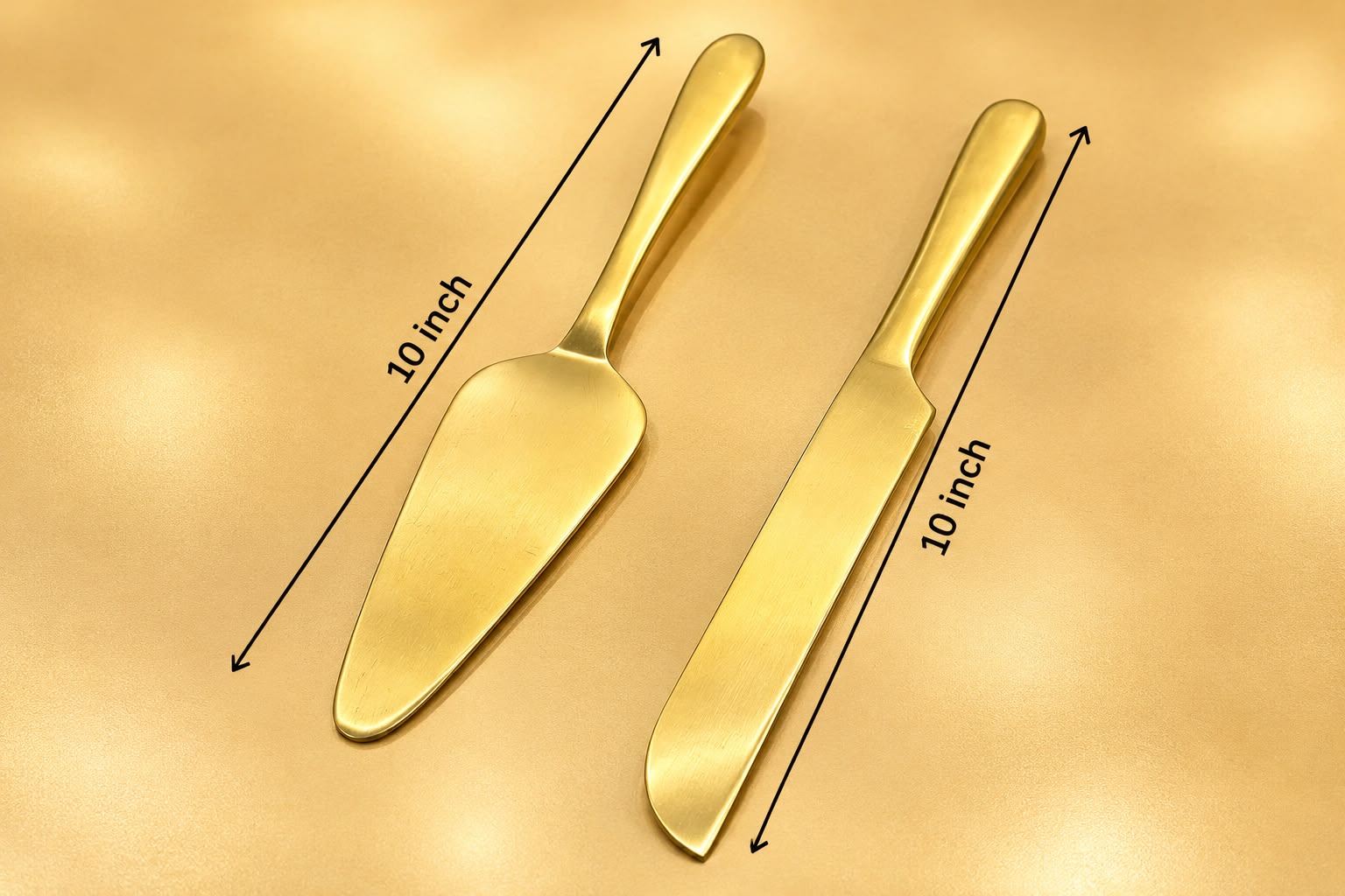 BRASS KNIFE AND CAKE SERVER
