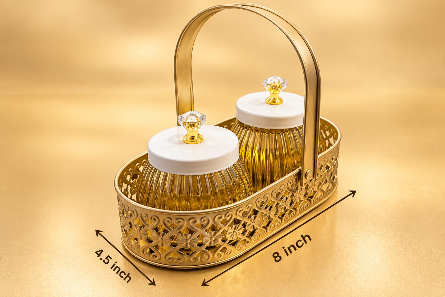 2 PC JAR IN BASKET