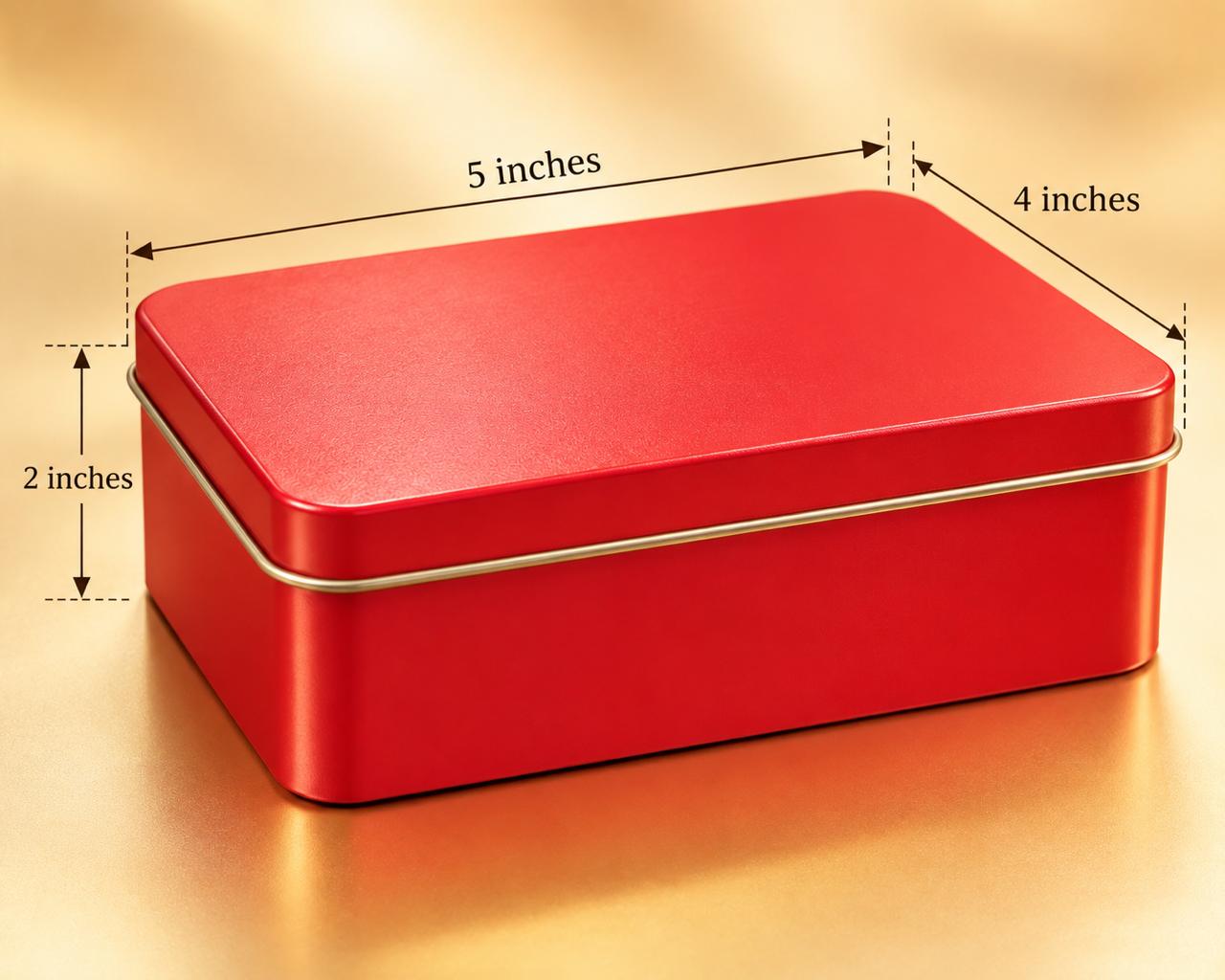 DREAM CAKE TIN RECTANGULAR 5x4x2 INCHES (RED)