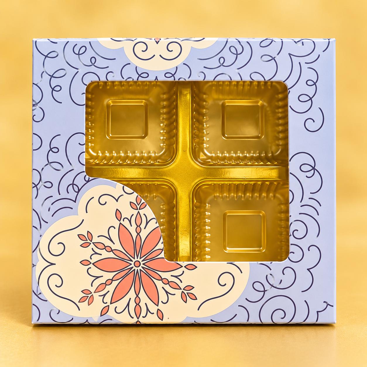 4 PC CHOCOLATE BOX LIGHT BLUE