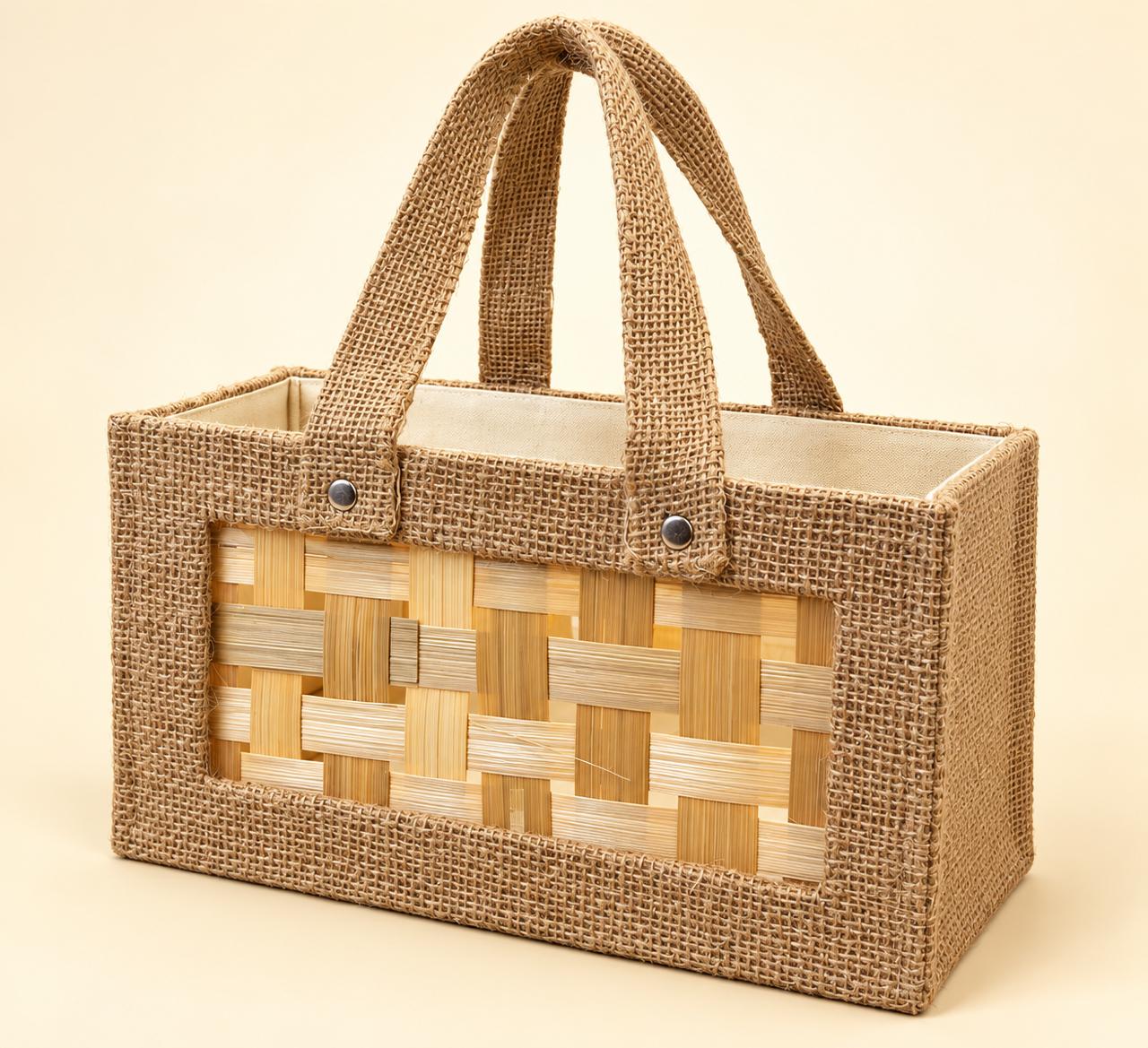 TRENDY JUTE BASKET 12X8 INCHES