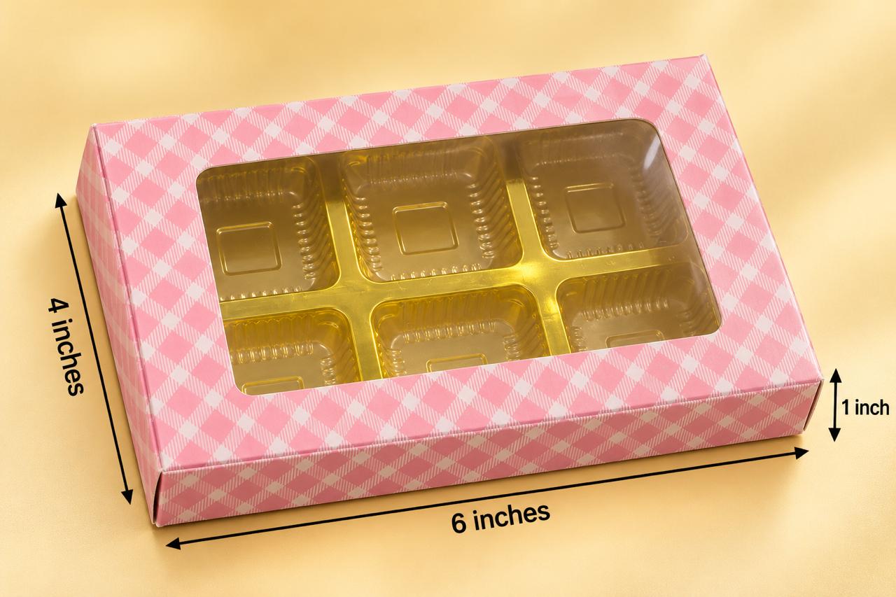6 PC CHOCOLATE BOX PINK