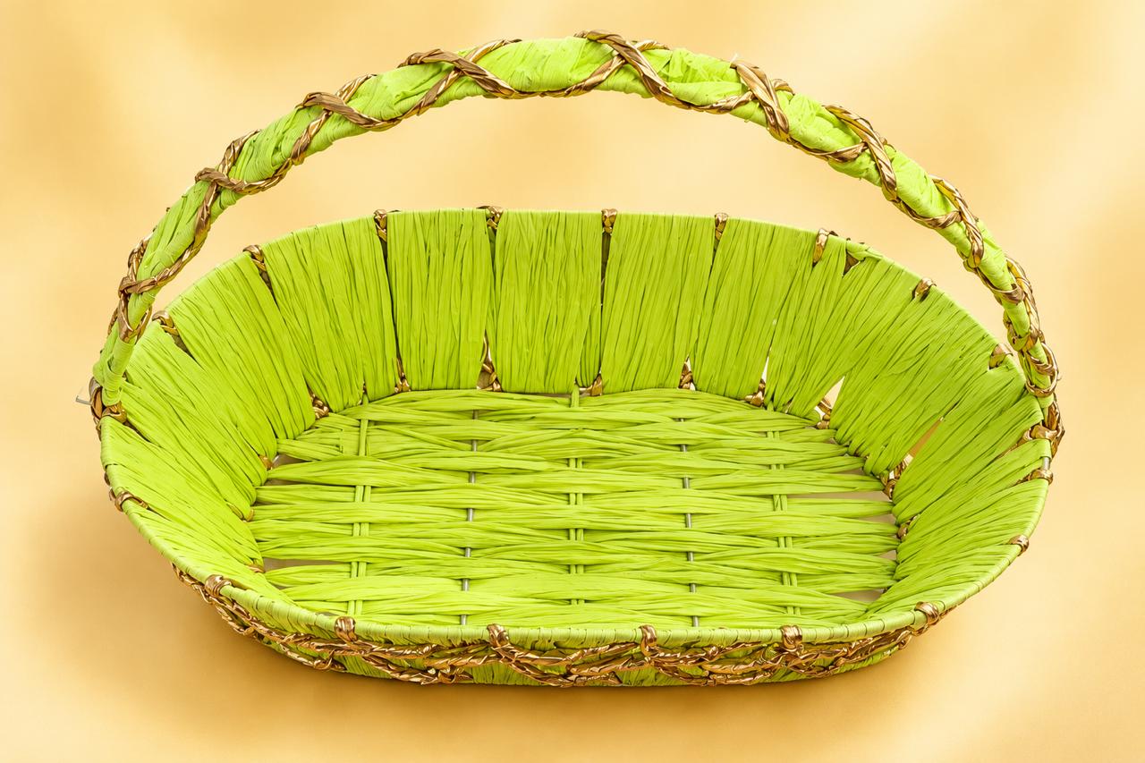 OVAL BASKET LIGHT GREEN 18x12  INCHES
