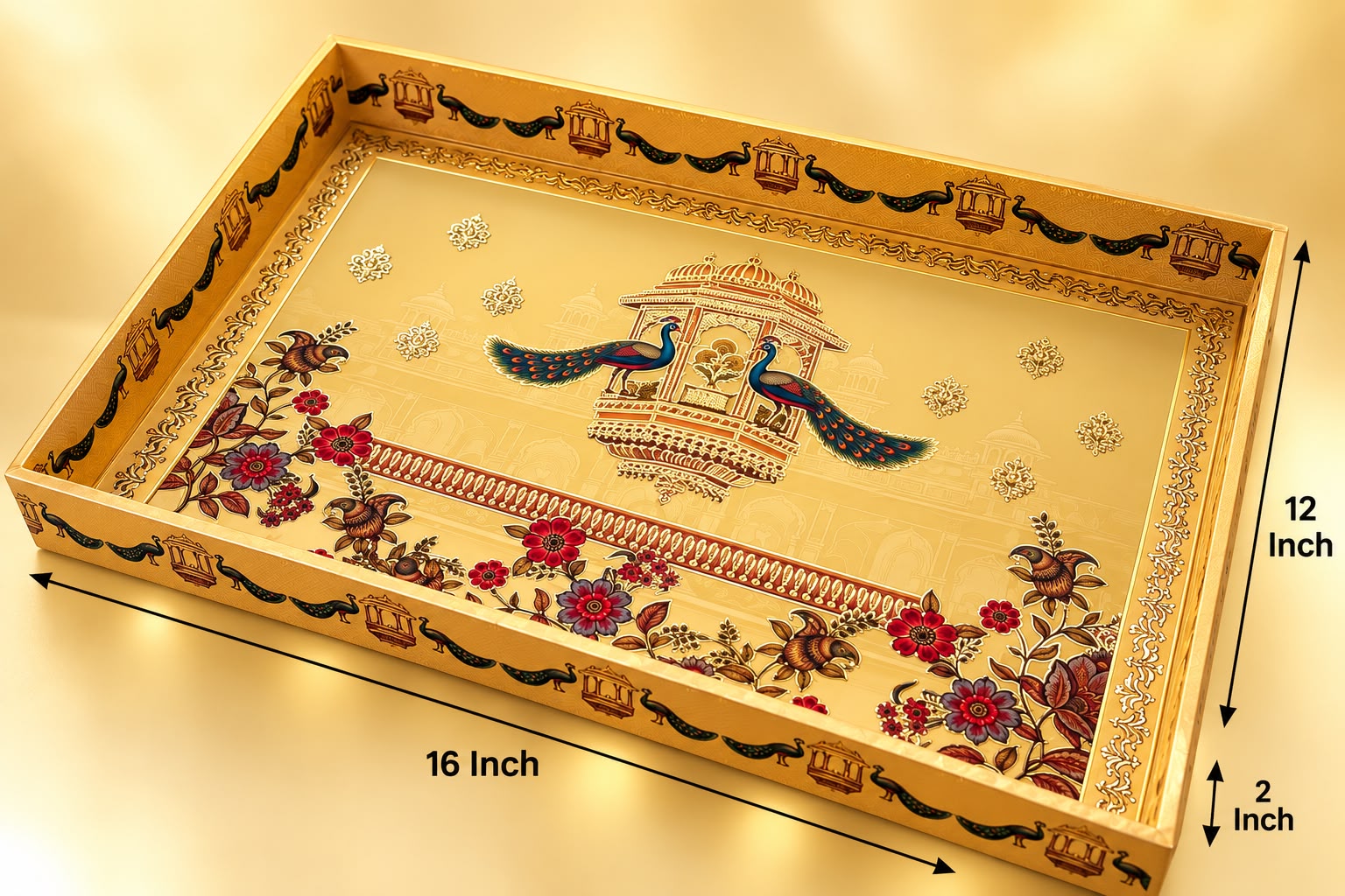MUGHAL HAMPER TRAY 16x12x2