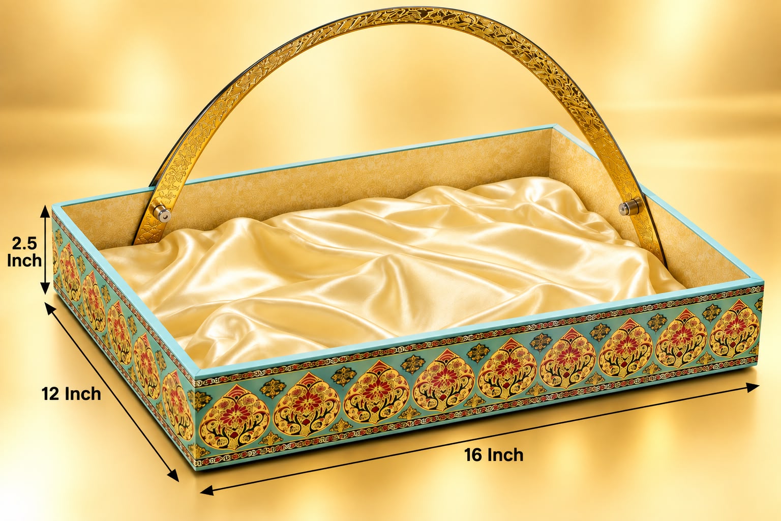FESTIVE HAMPER TRAY 16x12x2.5 INCH BLUE