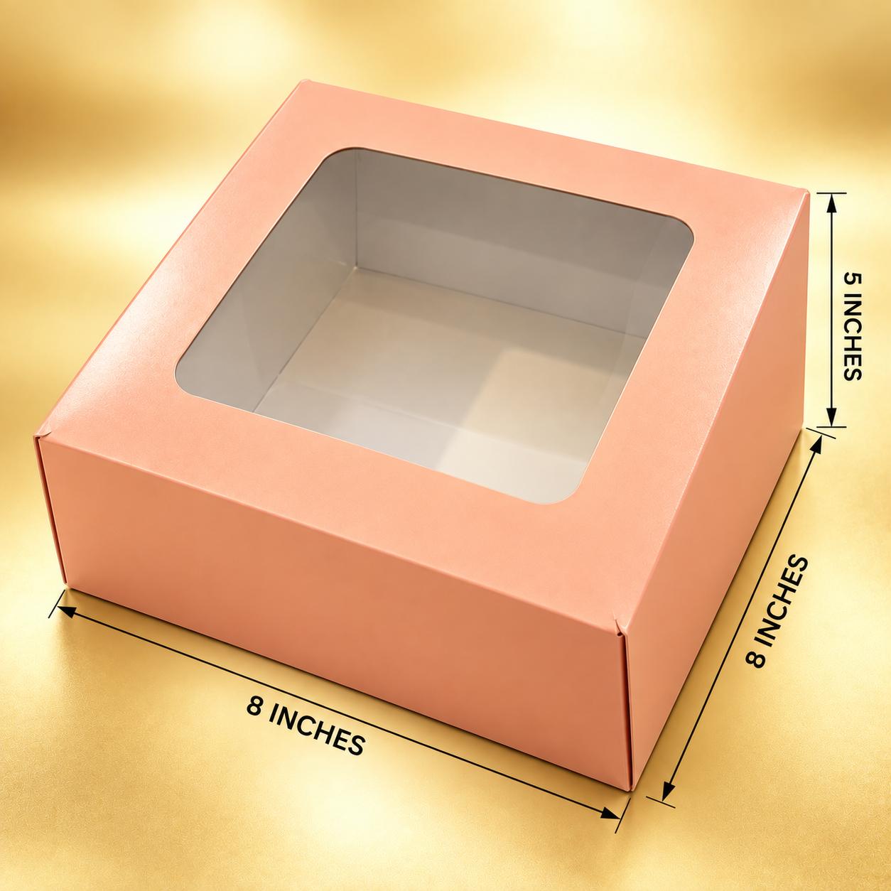 CAKE BOX DUPLEX 8x8x5 INCH  PINK