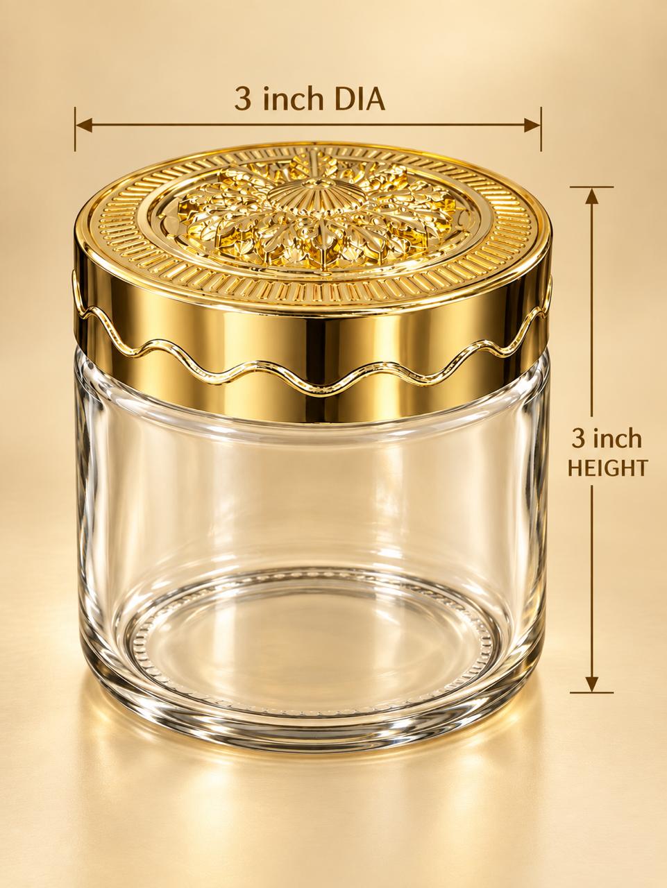 SALSA GLASS JAR 350 ML GOLD CAP