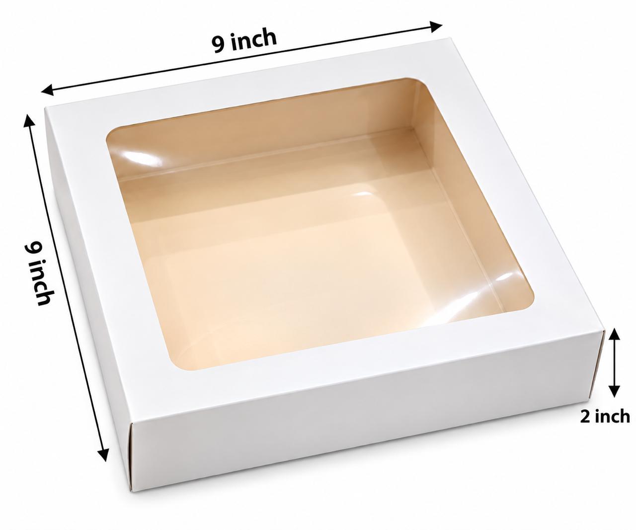 9 PC PAPER BROWNIE BOX 9x9x2 INCHES