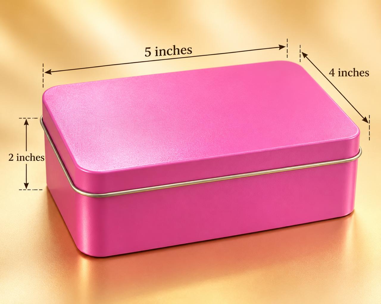 DREAM CAKE TIN RECTANGULAR 5x4x2 INCHES (PINK)