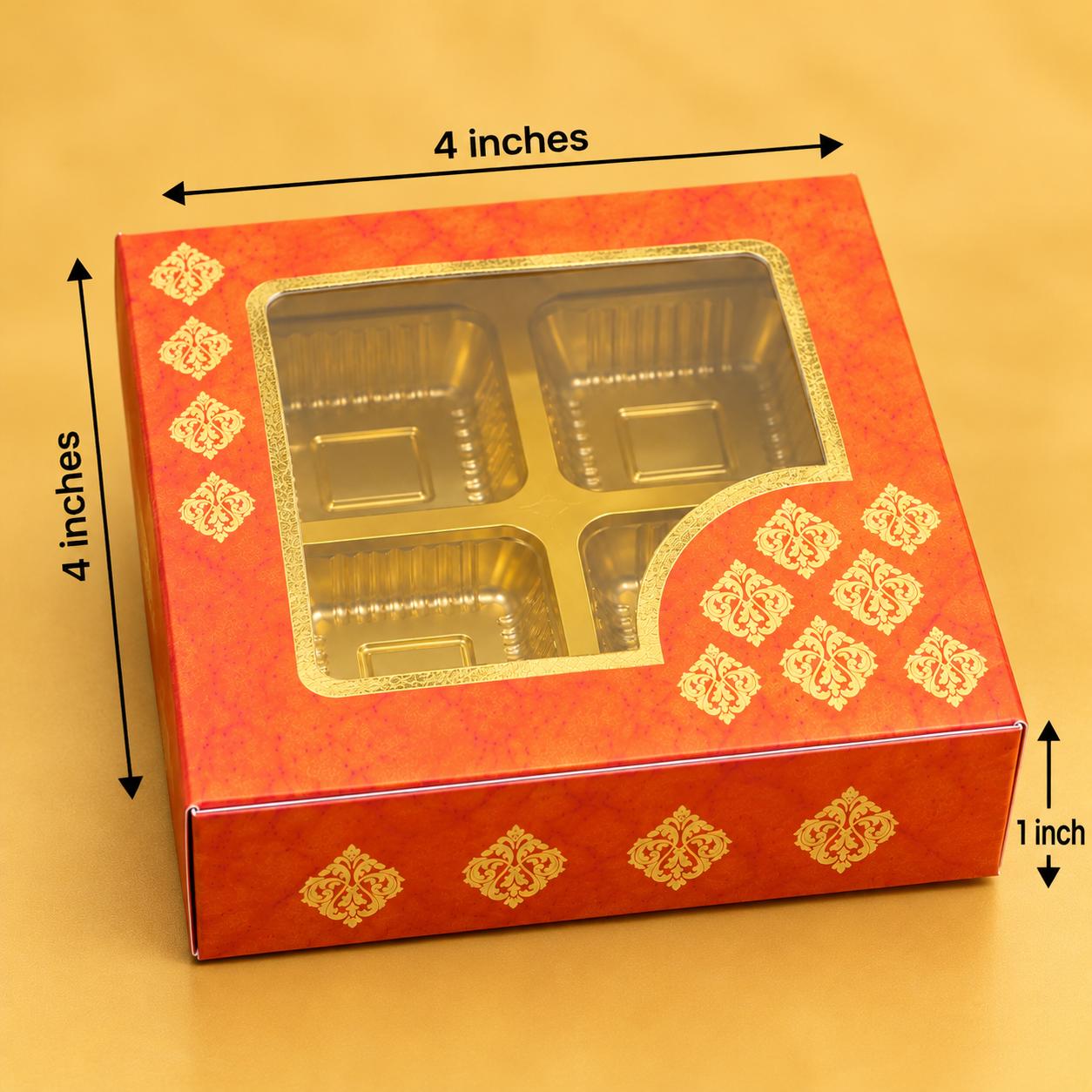 4 PC CHOCOLATE BOX ORANGE GOLD