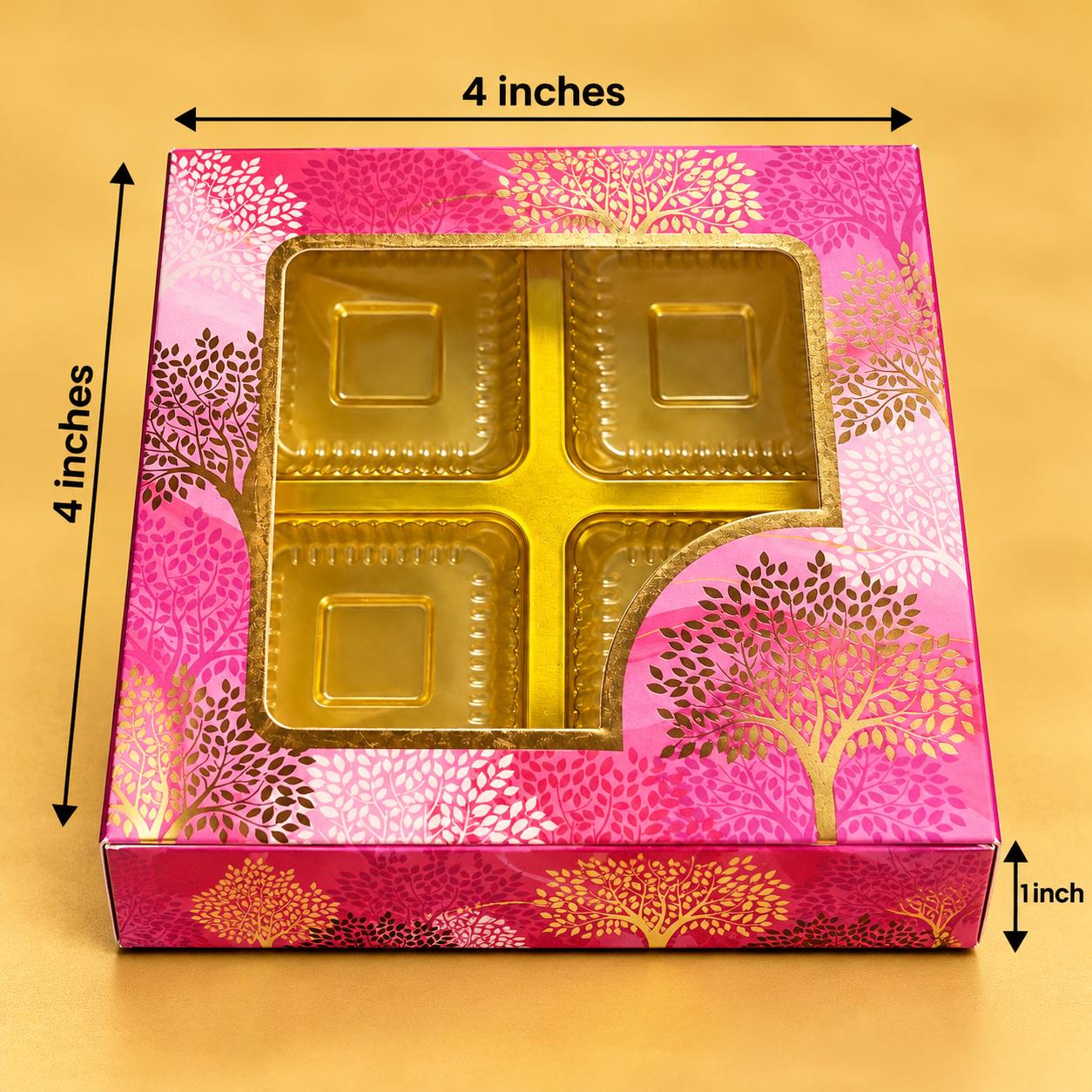 4 PC CHOCOLATE BOX PINK MAROON
