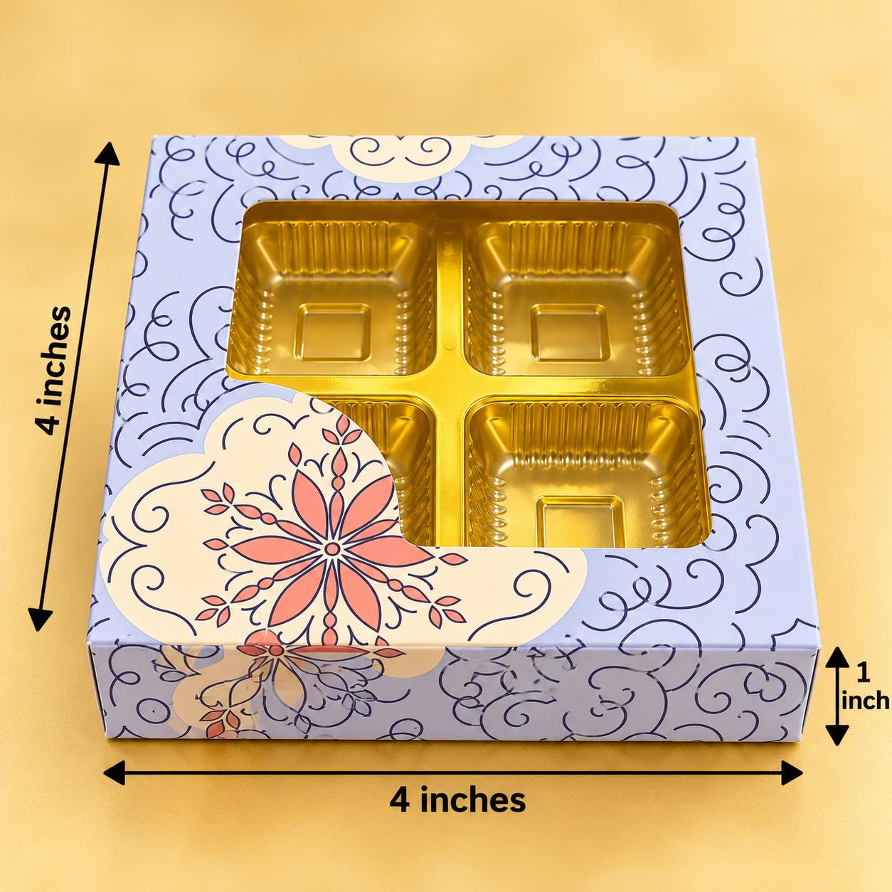 4 PC CHOCOLATE BOX LIGHT BLUE