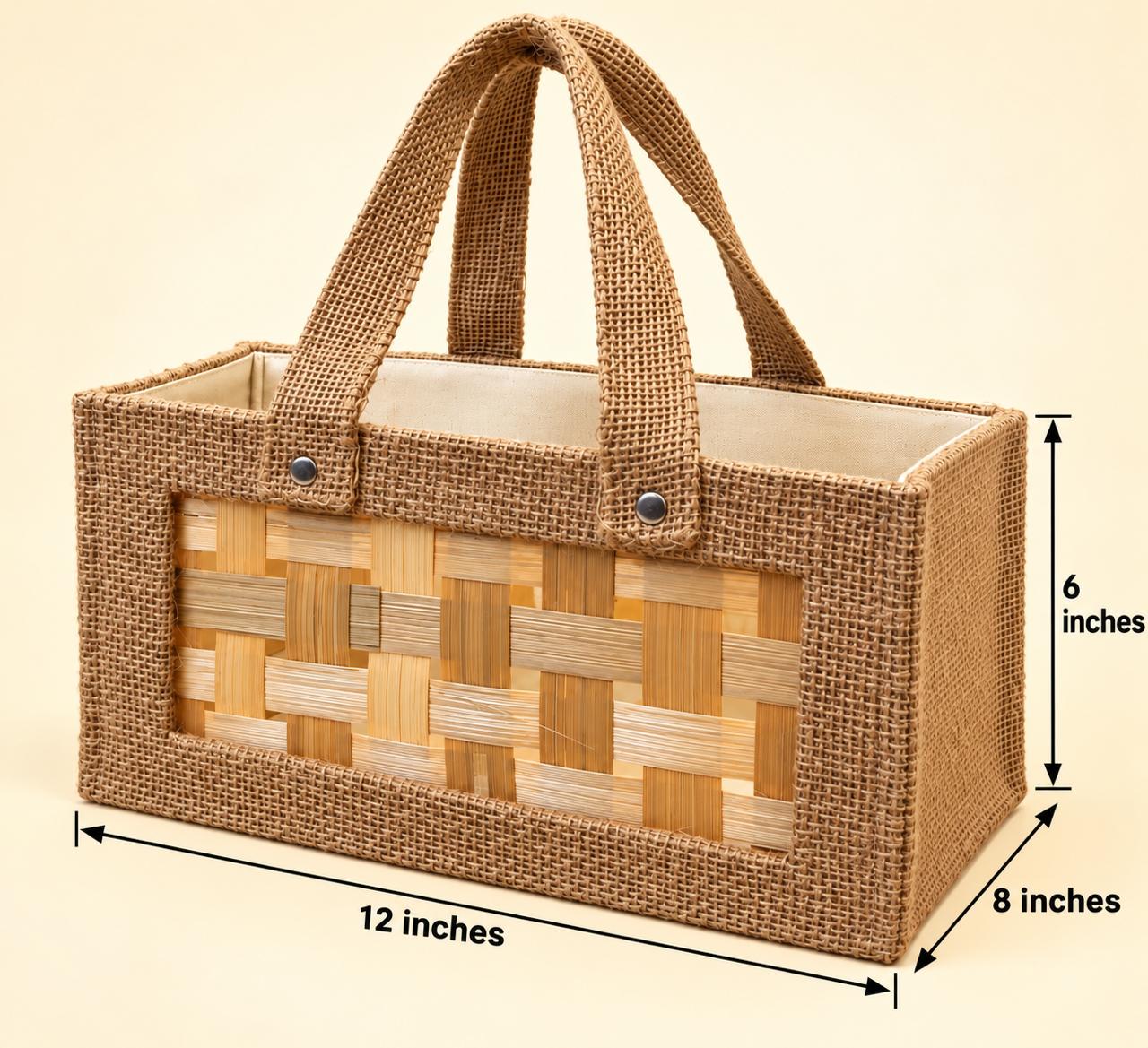 TRENDY JUTE BASKET 12X8 INCHES