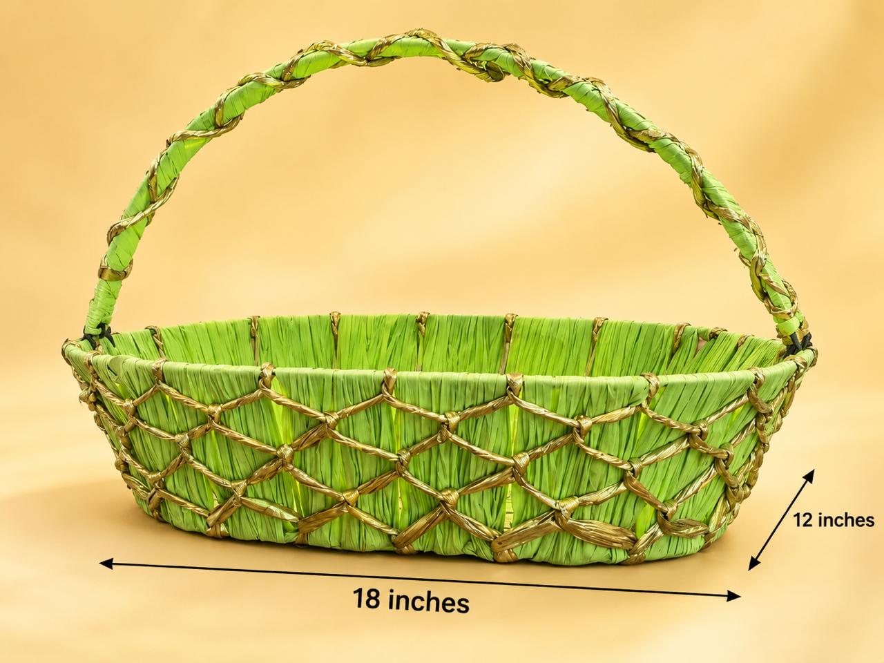 OVAL BASKET LIGHT GREEN 18x12  INCHES