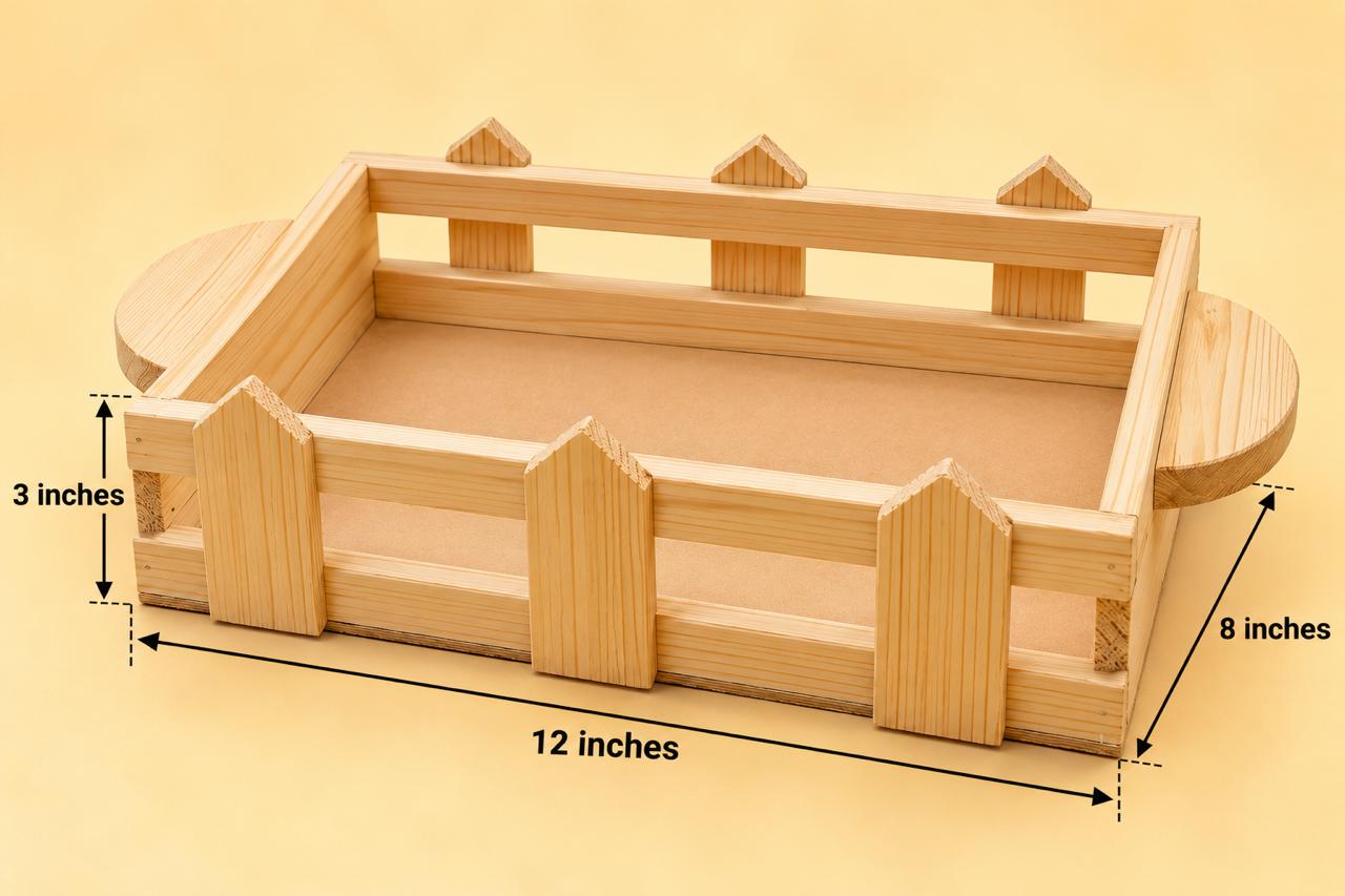 PINEWOOD TRAY 12X8X3 INCHES RECTANGLE